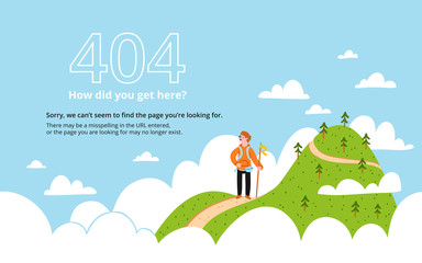 Error page with a mountain