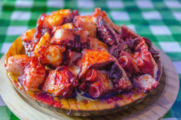 plate of galician style octopus