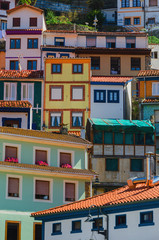 Fototapeta na wymiar cudillero multicolored house facades