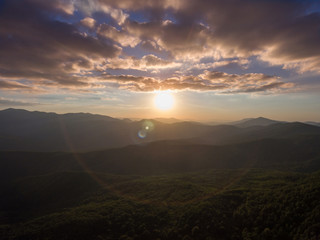 Beautiful sunset in the mountains.