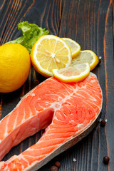 Fresh Raw Salmon Red Fish Steak