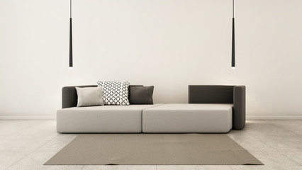 Simple of livingroom set modern - 3D render