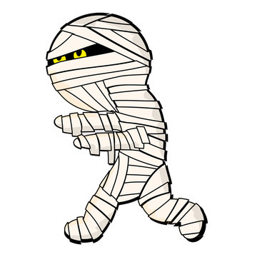 Cute Halloween Mummy Vector Symbol Icon Design.