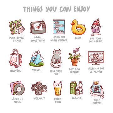 Things you can enjoy icons set