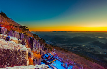 Beautiful Sunrise , The best View on The Mountain at Kwangju  South Korea