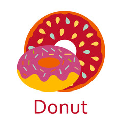 Donut. Fastfood and streetfood icon. Vector illustration.