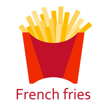 French fries. Fastfood and streetfood icon. Vector illustration.