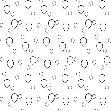  Vector illustration seamless pattern black balloons contours. On a white background