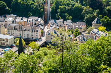 Fototapeta na wymiar Luxembourg houses view from top
