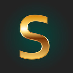 Fototapeta premium Gold Letter S - Vector