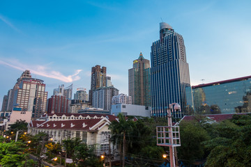 The urban landscape with a modern skyscrapers.View of building in city 