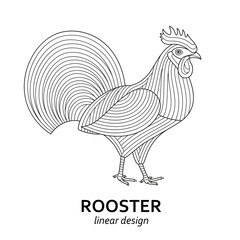 Fototapeta na wymiar Creative stylized rooster. Good for logo, tattoo, t-shirt design. Animal background. Vector illustration
