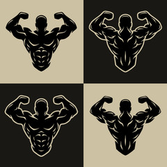 Bodybuilder logo, symbol.