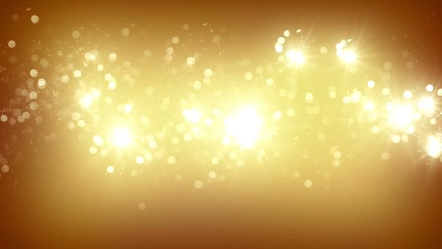 gold fireworks slowmotion. Computer generated seamless loop christmas background. 4k (4096x2304)
