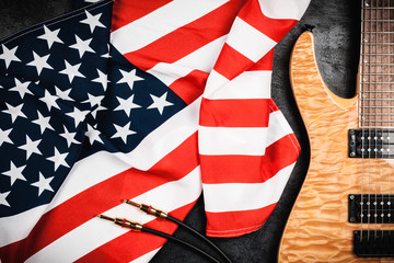 Electric guitar on grey background