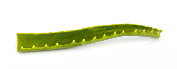 A pod of aloe. On white, isolated background.