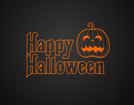 Happy Halloween. Halloween greeting card with scary logo vector