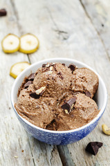 vegan chocolate banana cashew ice cream