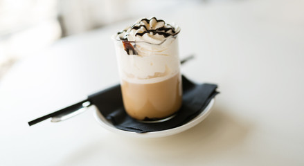 Well made coffee on a table served