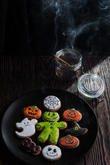 Homemade delicious ginger biscuits for Halloween