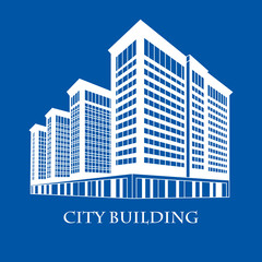 Vector illustration logo silhouette of skyscrapers