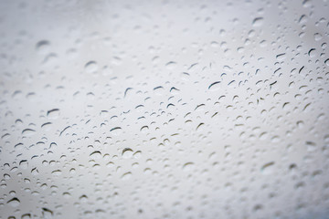 Rain drop on glass window background.
