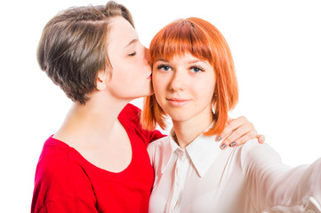 Lesbians kissing free vector eps, cdr, ai, svg vector illustration graphic art