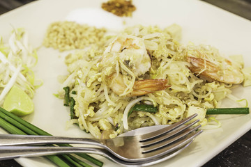 Thai food Pad thai, Stir fry noodles in padthai style.