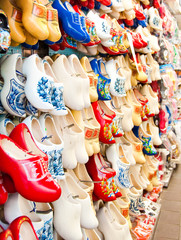 Fototapeta na wymiar Dutch wooden shoes in Amsterdam, Holland