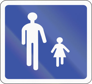 Road sign used in France - pedestrians route