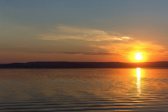 Sunset on the Volga River