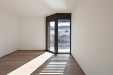 Interior, wide room with windows