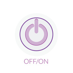 Button power concept by on off button with purple tones