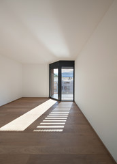Interior, wide room with windows