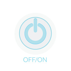 Button power concept by on off button with blue tones