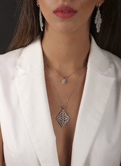 Diamond jewelry on the human model