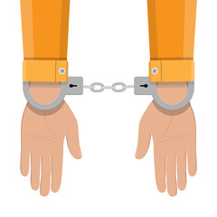 human hands in handcuffs