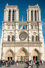Fototapeta premium Notre Dame de Paris.The western facade