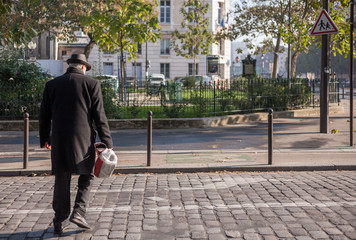 senior walking down the street