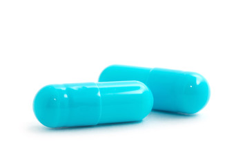 pills capsules isolated on white background