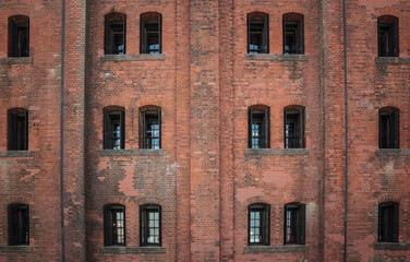 Window on brick wall as texture background