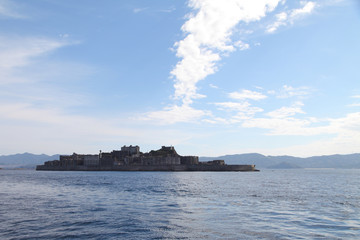 Fototapeta premium Gunkanjima - Battleship Island in Nagasaki, Japan (UNESCO World Heritage)