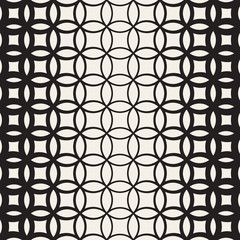 Vector Seamless Black and White Circle Lattice Pattern
