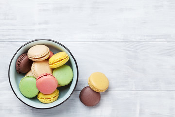 Colorful macaroons. Sweet macarons