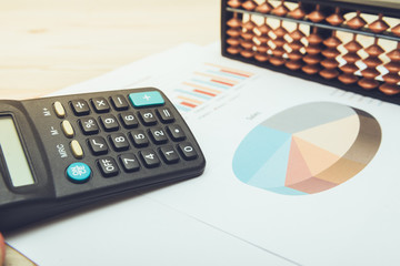 calculator with  business charts