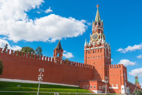 Spasskaya Tower of Kremlin in Moscow