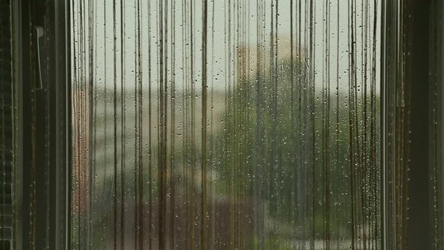 The Window Of The House In Rainy Cloudy Weather