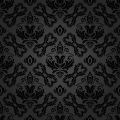 Seamless classic vector dark pattern. Traditional orient ornament