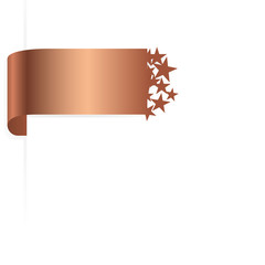 copper ribbon sticker with stars