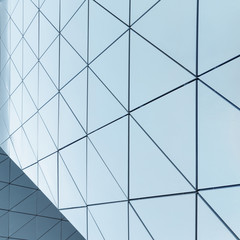 Abstract illustration of modern aluminum ventilated facade of triangles